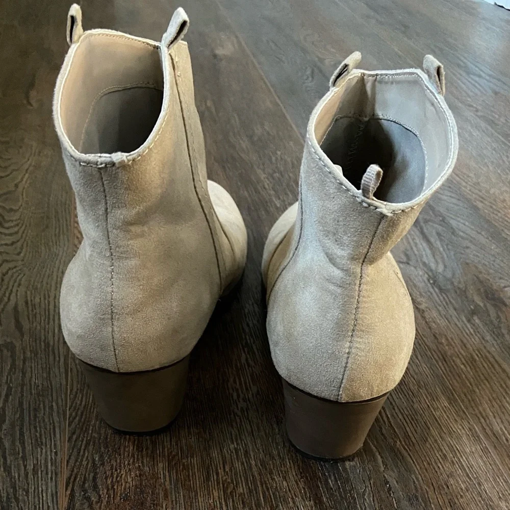 Tan suede booties